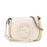 グッチ インターロッキングG ソーホー チェーン ショルダーバッグ 323190 ホワイト アイボリー レザー レディース GUCCI 【中古】